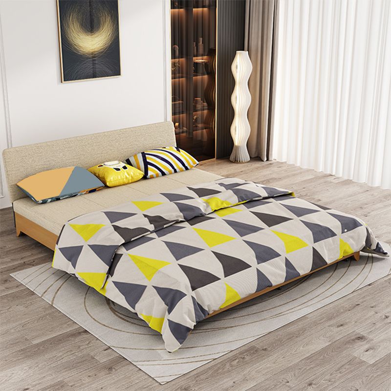 Contemporary 33.46" H Cotton Blend Armless Sleeper Sofa Bed in Beige