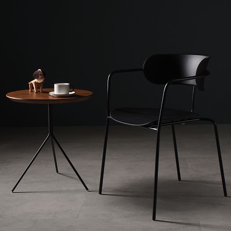 Chaise de salle à manger de style contemporain, chaise d'appoint de cuisine à bras ouvert avec pieds en métal