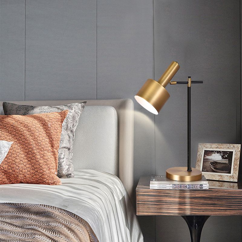 One Light Metal Desk Lamp Postmodern Gold Task Lighting for Bedroom Living Room