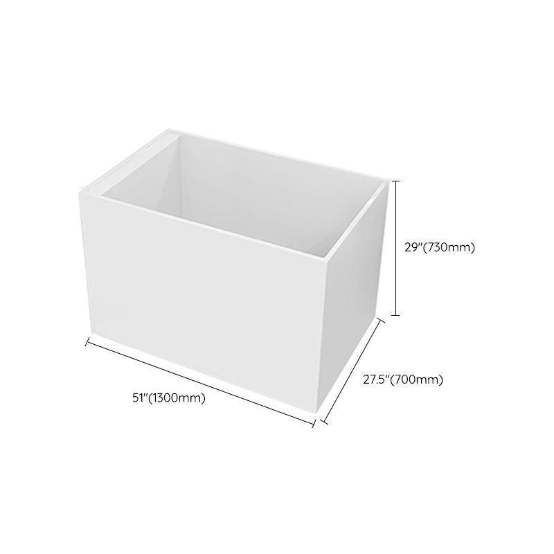 Modern Acrylic White Bathtub Rectangle Back to Wall with Drain Bath Tub