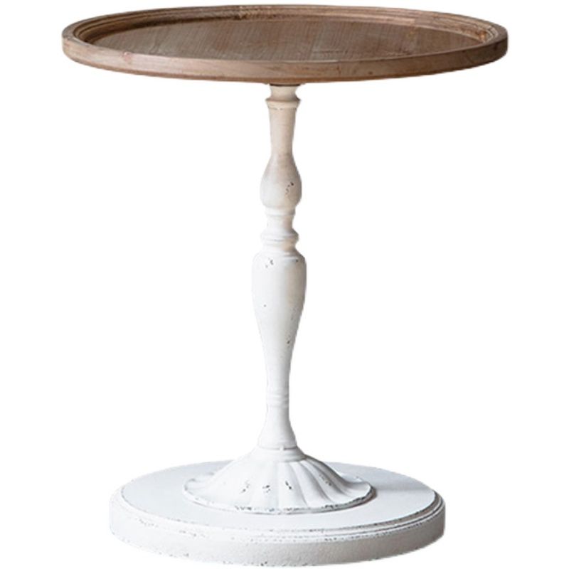 19" Wide French Country Side Table Round Accent Side Table for Bedroom