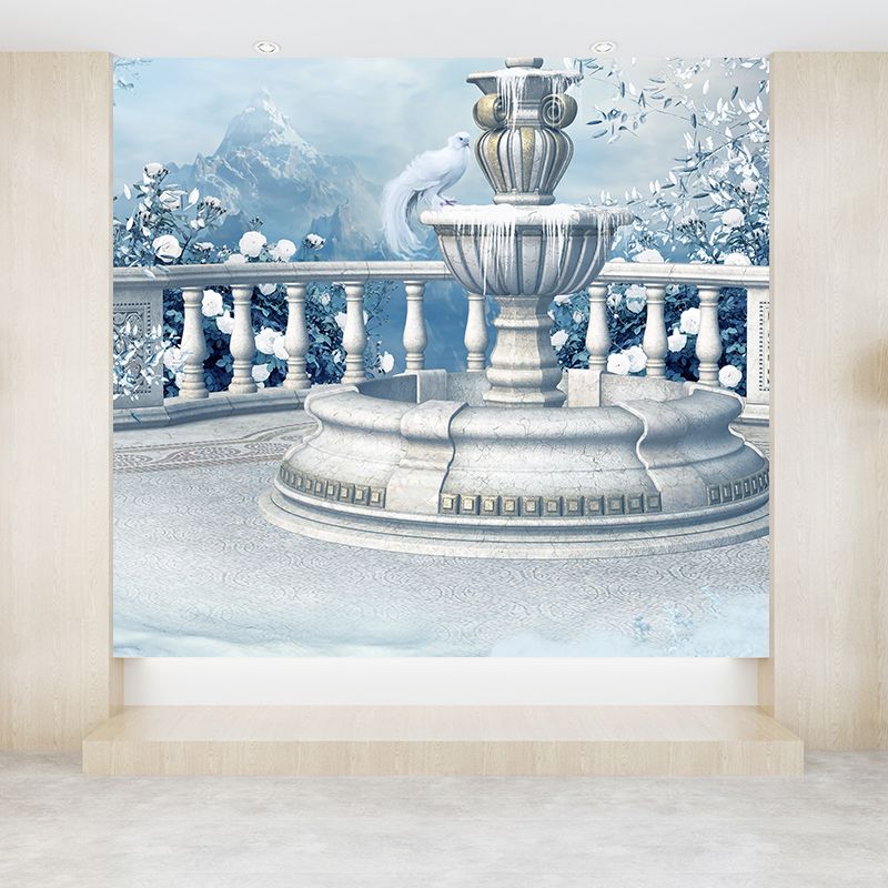 Winter Spray Fountain Mural Wallpaper Contemporary Non-Woven Fabric Wall Covering