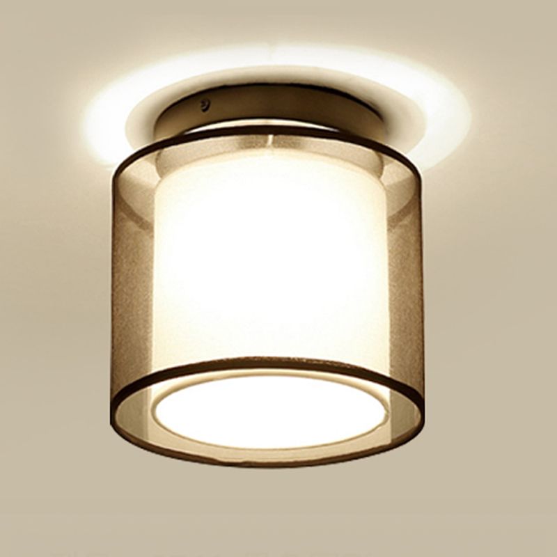 Plafoniera da incasso in tessuto stile cinese quadrata/rotonda per sala da pranzo