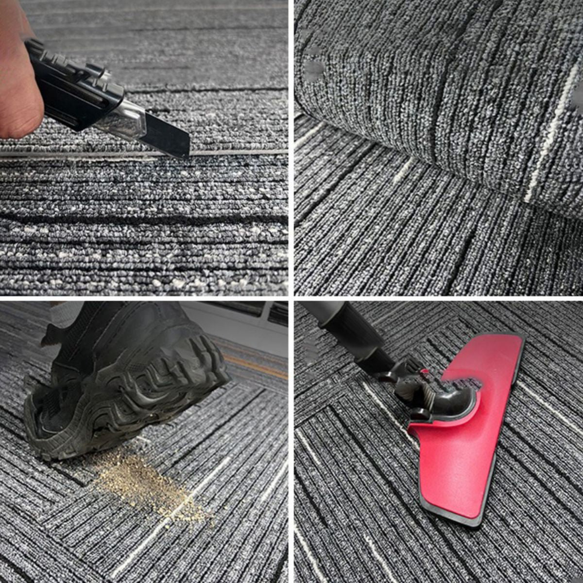 Modern Carpet Floor Tile Self Adhesive Level Loop Fade Resistant Carpet Tile