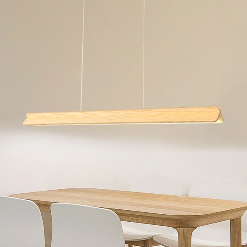 Contemporary Island Pendants Wooden Shade Island Lighting Ideas for Kitchen