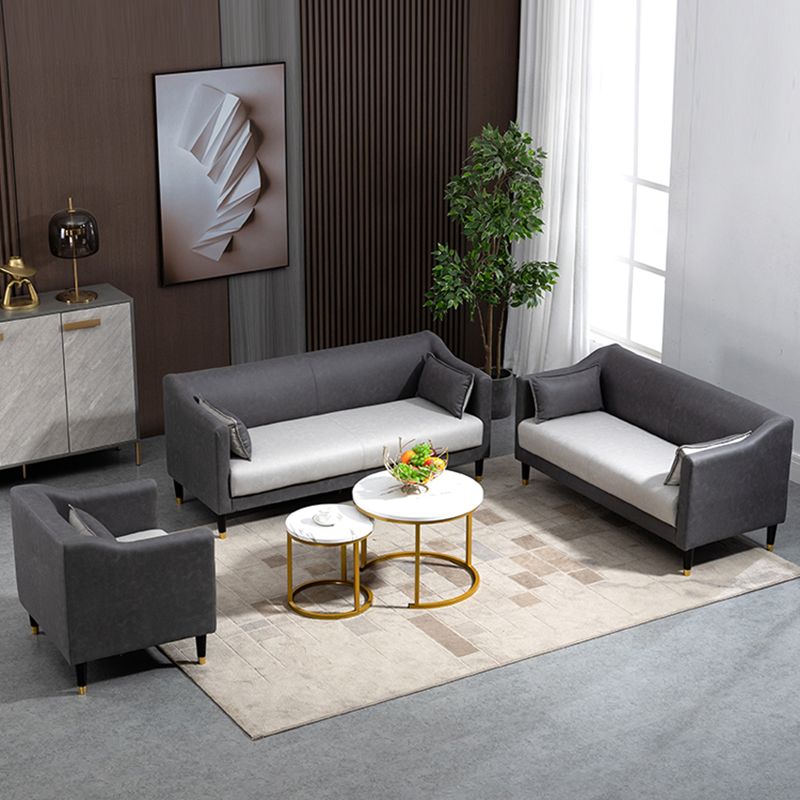 Stain Resistant Standard Sofa Pillows Included Settee with Metal Legs
