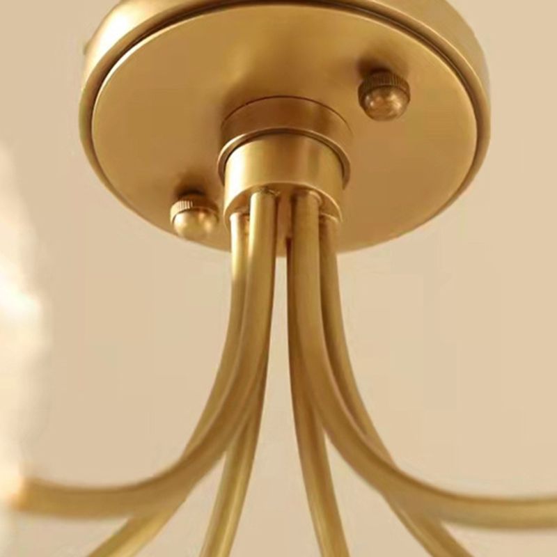 Glass Ball Shape Flush Mount Light Modern-Style Multi Lights Flush Ceiling Light in Brass