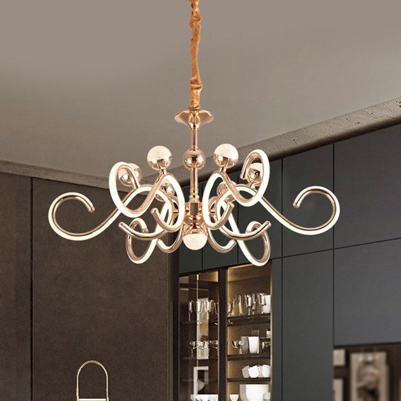 Accesorios de iluminación de lámpara de estilo posmoderno araña colgante de metal en oro