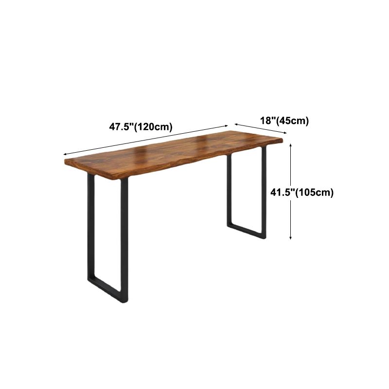 Brown Modern Style Bar Table Solid Wood and Iron Bar Table Coffee Shop Bar Table