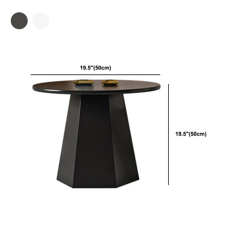 Ironwork Black/white Pedestal Base Design Round Coffee Table