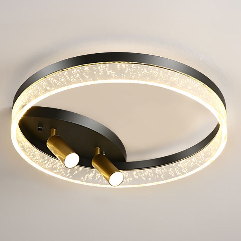 Circular Ceiling Light Fixture Modern Style Metal LED Bedroom Ceiling Fixture