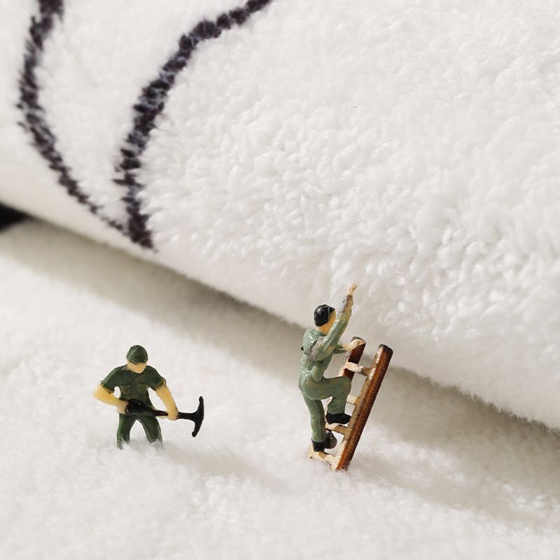 Beige Modern Rug Polyester Color Piece Rug Stain Resistant Rug for Living Room