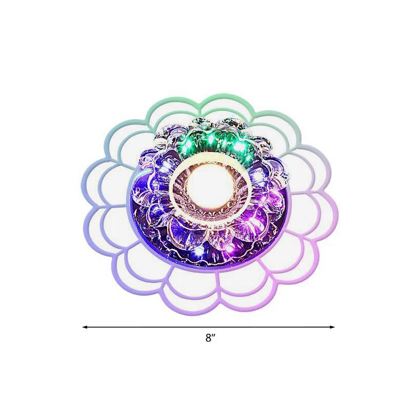 Bouquet clair Blossom Flush Mount Light Fixture Modernisme Porch Ceiling Flush with Ruffle Edge, Warm / Multi Color Light