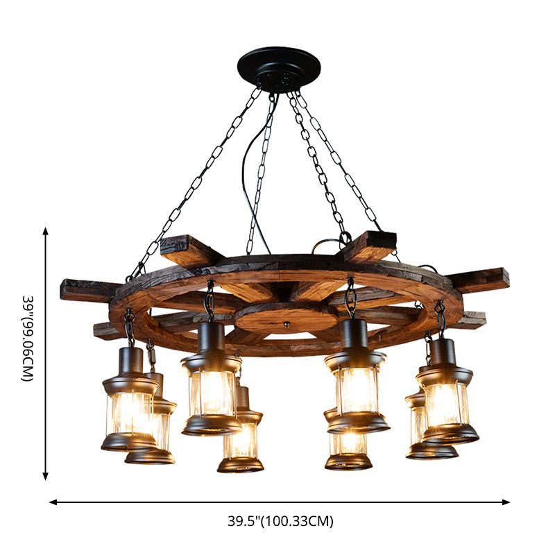 Accesorios de iluminación de lámpara de madera de timón lámpara de lámpara colgante