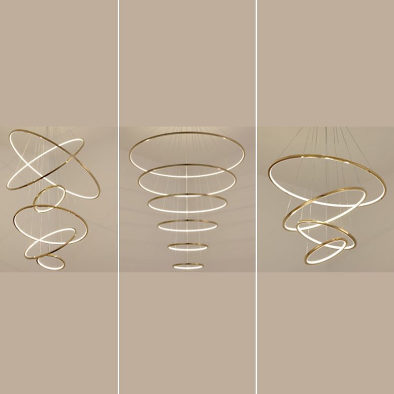 Modern Multi-Tier Chandelier Light Fixtures Restaurant Hanging Chandelier with Acrylic Shade