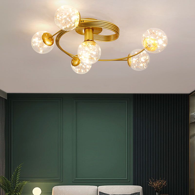 Plafonnier encastré à abat-jour rond multi-lumières de style moderne