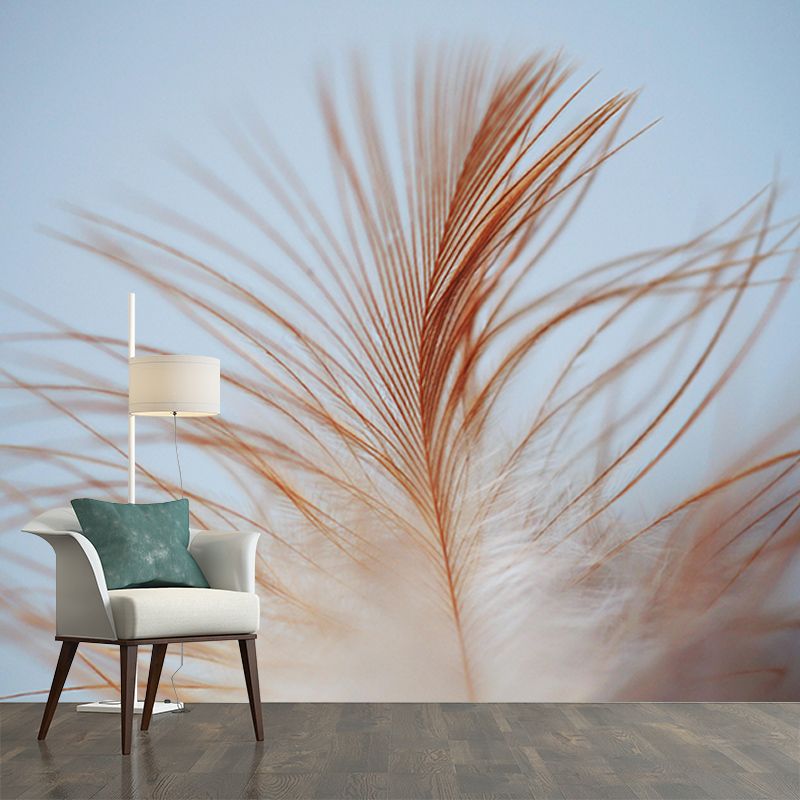 Modern Bird Feather Mural Wallpaper Mildew Resistant Wall Decor