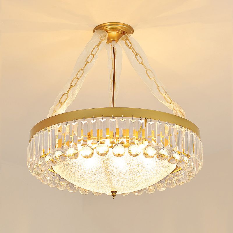 Schüsselform hängende Lampe rustikaler Kronleuchter mit K9 -Kristallakzenten