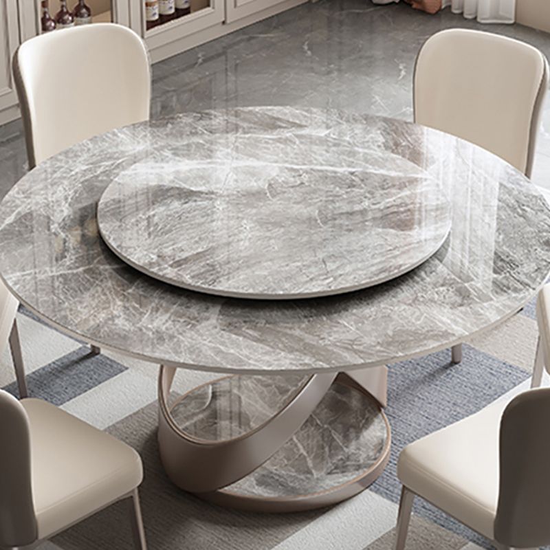 Stone Top Dining Table Round Modern Dining Table with Pedestal Base