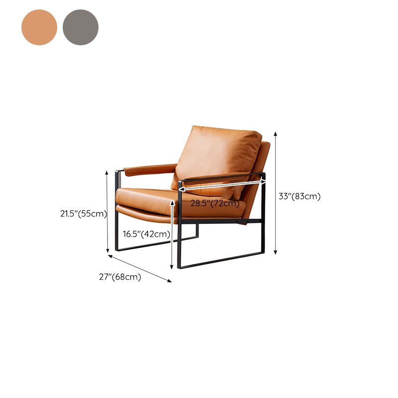 Arms Included Arm Chair Metal Frame Chair with Pillow Back for Living Room, 28.34" Wide
