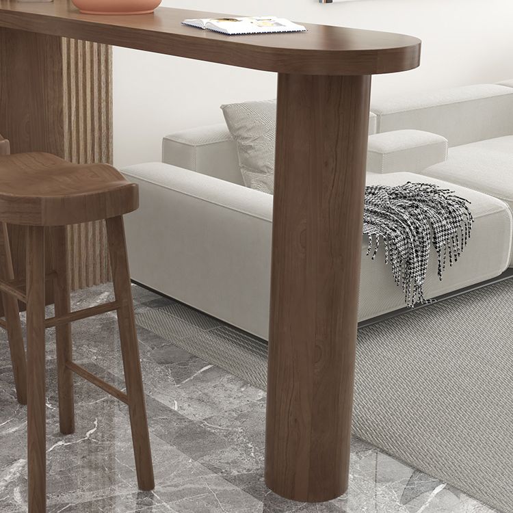 Modern Living Room Solid Wood Double pedestal Bar Dining Table