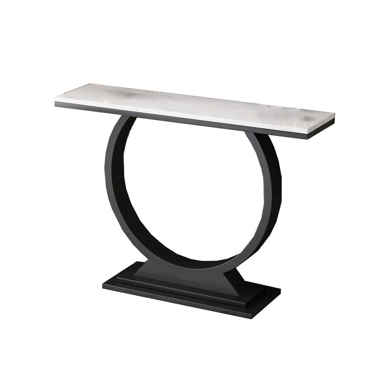 Glam Slate/metal Half Moon/Rectangle Abstract Console Table for Hall