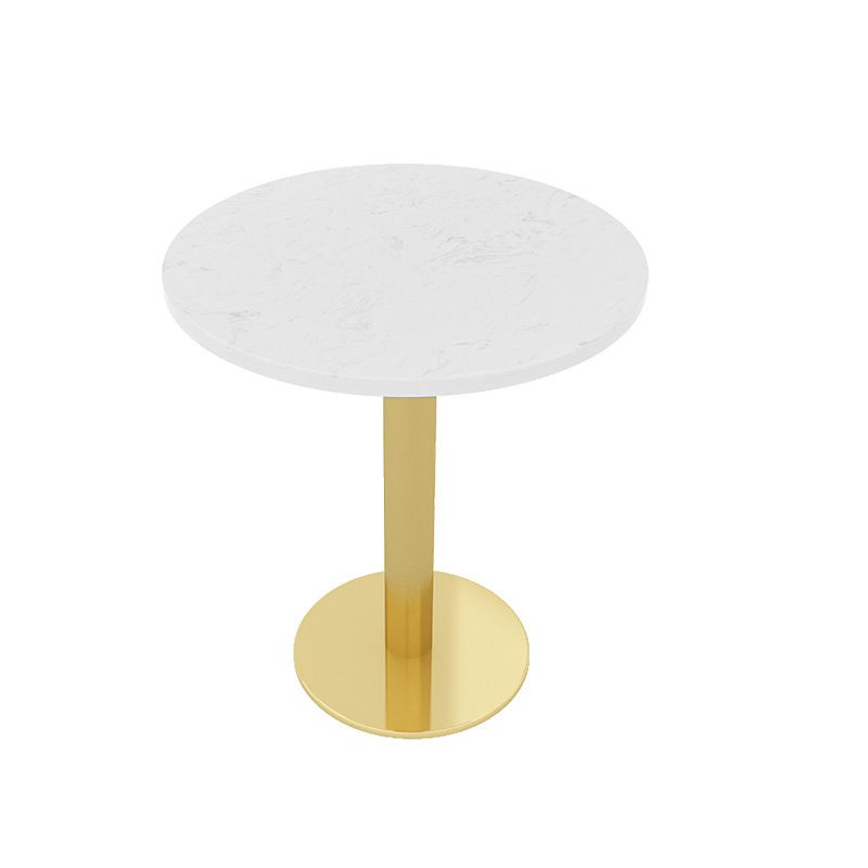 Glam Style Sintered Stone White Dining Room Set with Round Table Formal Dining Table Furniture