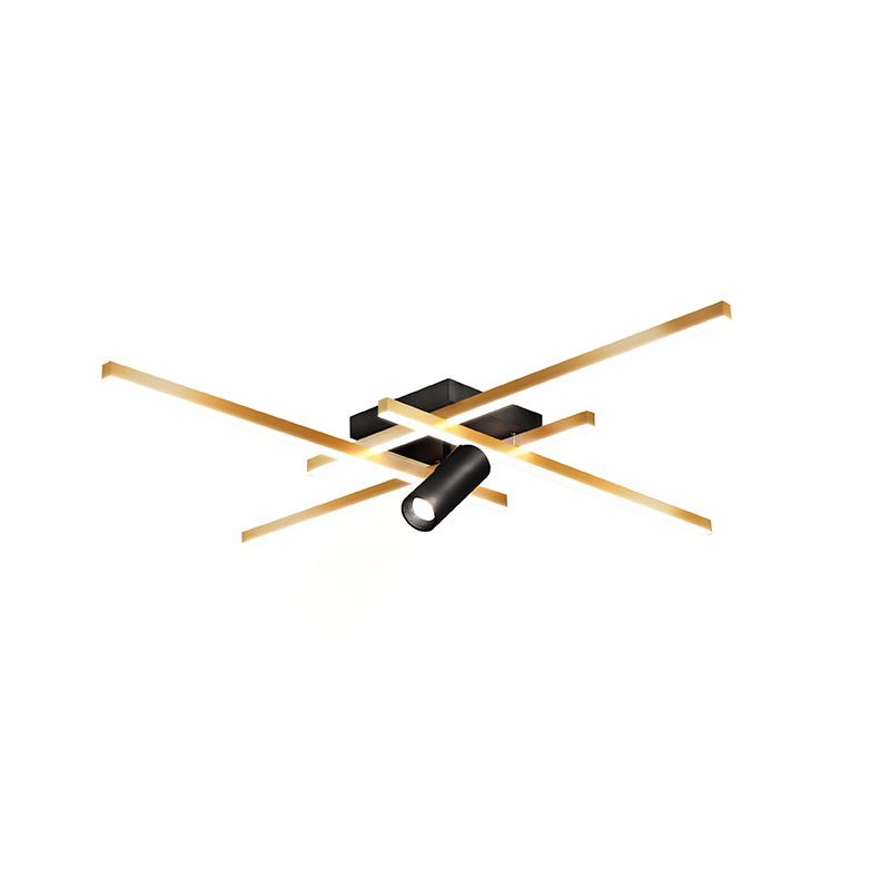 Modern Gold Semi Flush Ceiling Spotlight LED Track Light Fixture for Dinning Room
