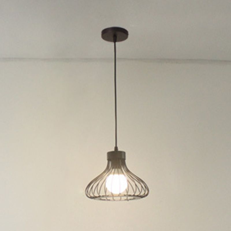 Retro smeedijzeren industriële stijl kroonluchter 1 licht zwarte hanglampje keukenverlichting