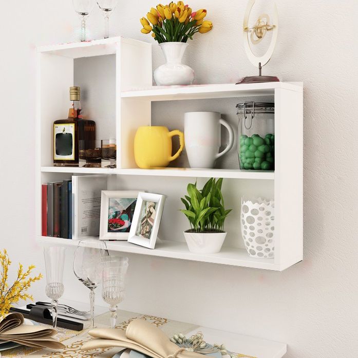 Scandinavian Manufactured Wood Floating Bookcase 23.6"H Bookcase