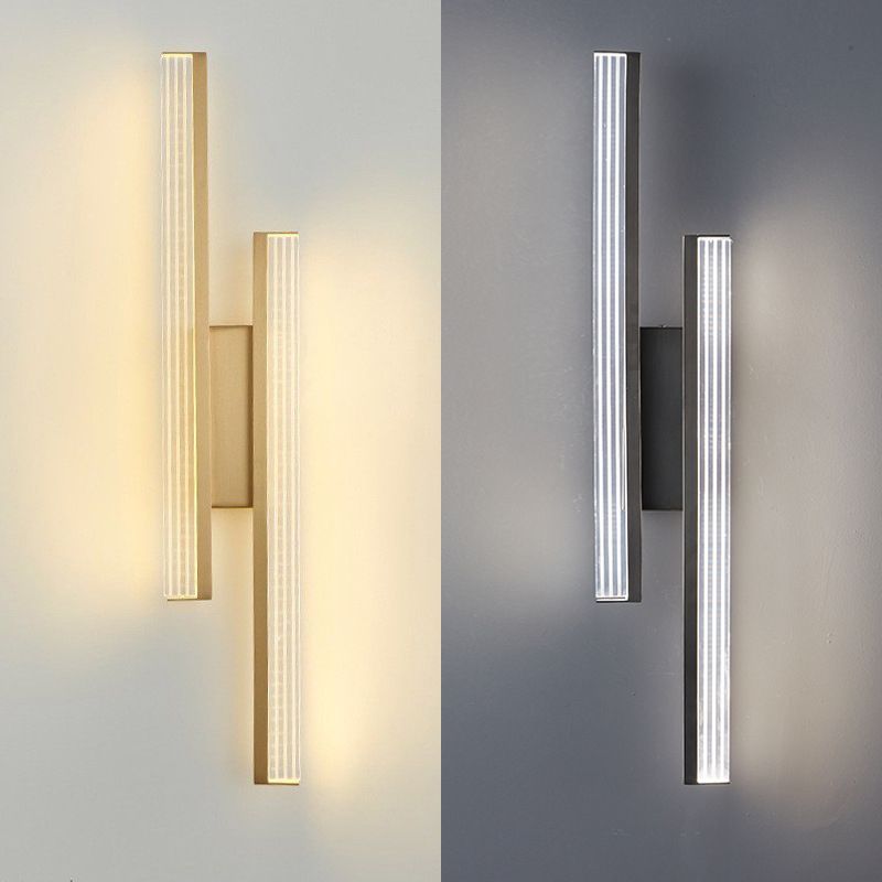 2-Light Linear Wall Light Modern Metal Wall Lights for Living Room