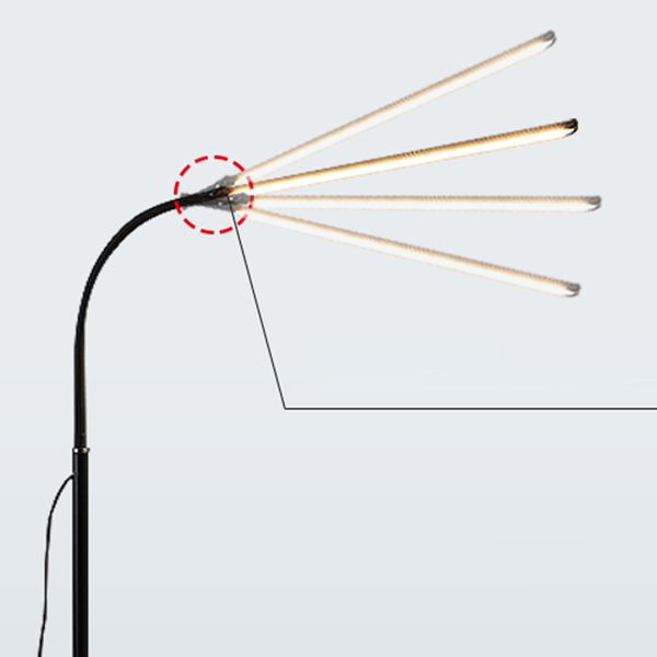 Linear Floor Light Fixtures Modern Style Metal 1 Light Floor Light in Black