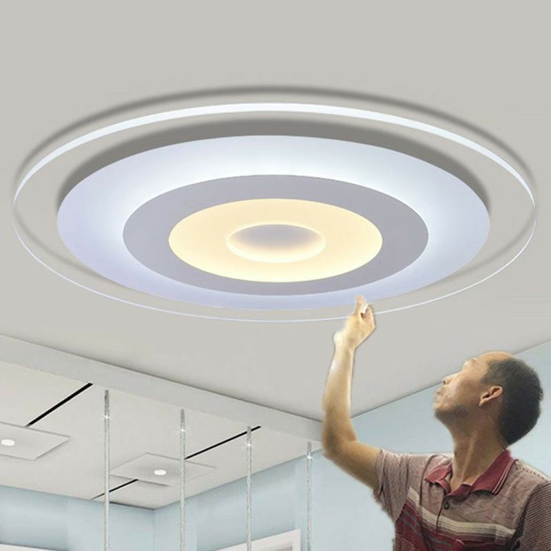 Extra-Thin Round LED Flush Mount Light Simplicity Acrylic White Flush Mount Ceiling Light