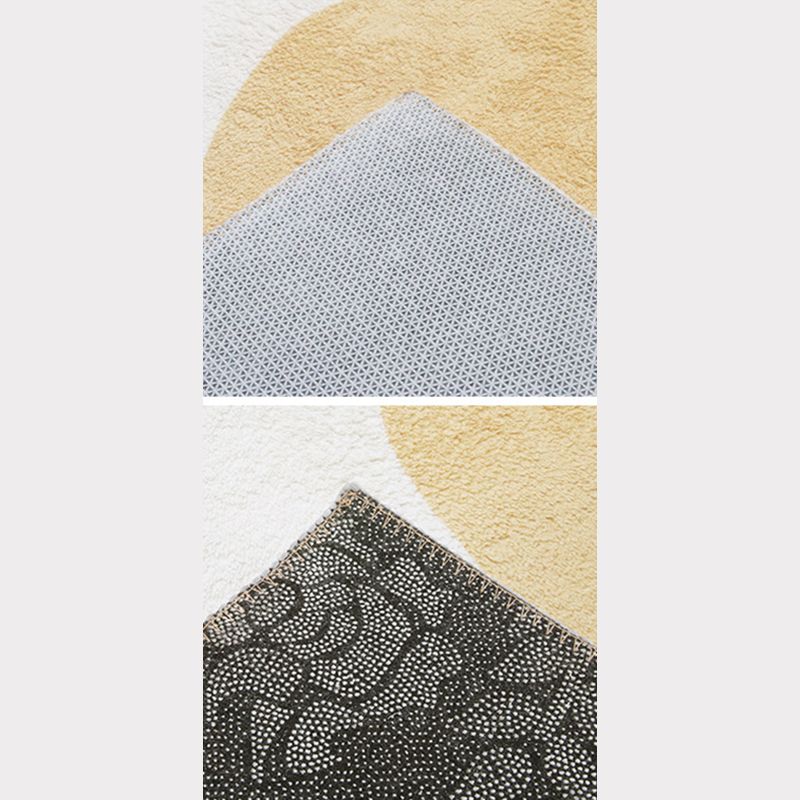 Contemporary Geometric Rug Green Polyester Indoor Carpet Washable Area Rug for Home Decor