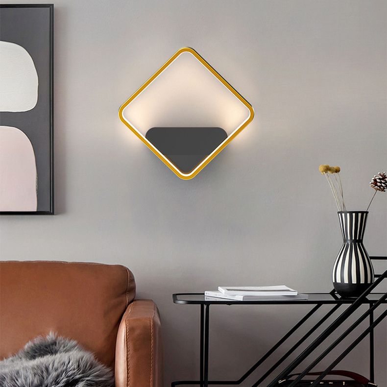 Modern Creative LED Wall Light Metal Acrylic Geometric Wall Lamp for Bedroom