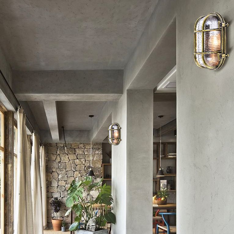 Industrial Style Vanity Light Aluminum Ellipse Shape Vanity Lamp for Shower Room