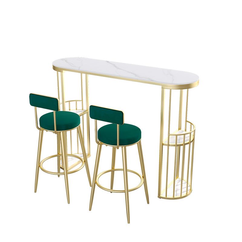 Modern Style 2/3 Pieces Stone Oval Bar Table Set for Living Room