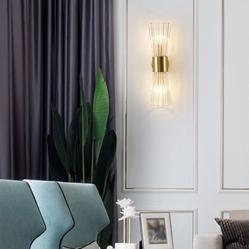 Geometric Wall Lighting Modern Metal 2 Lights Rustic Wall Sconces in Gold