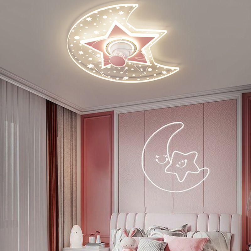 Metal Forma unica ventilatori per bambini in stile per bambini Multi-Lights Aibello del ventilatore a soffitto