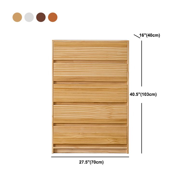 Rectangle Pine Accent Chest with Drawers Modern Chest 27.56" L