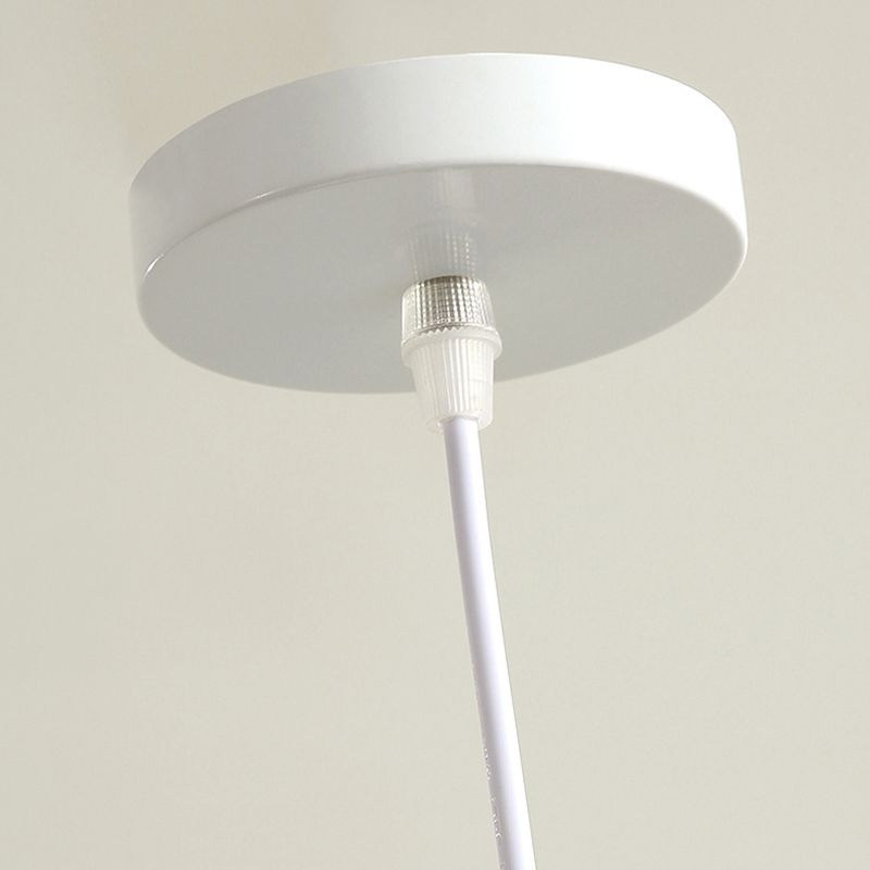 Shaded Hanging Ceiling Light Minimalism Feather Bedroom Chandelier Pendant Light in White