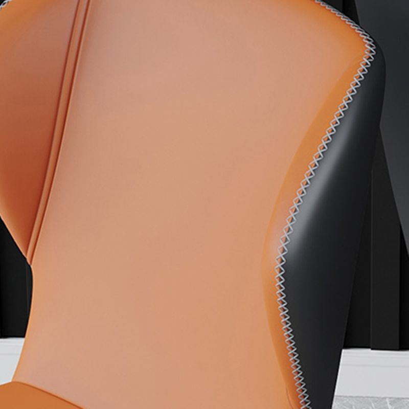 Contemporary Kitchen Armless Chairs Wingback Side Side Chair with Metal Legs