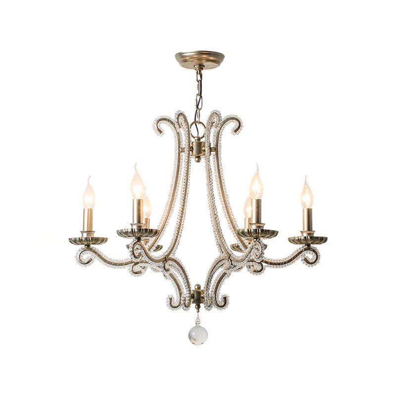 American Style Candle Chandelier Light Fixtures Multi-Head Hanging Pendant Lamps for Living Room