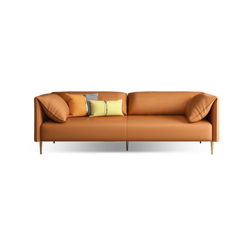 Faux Leather Modern Pillow Top Arm Sofa Standard Sofa for Living Room, Apartment