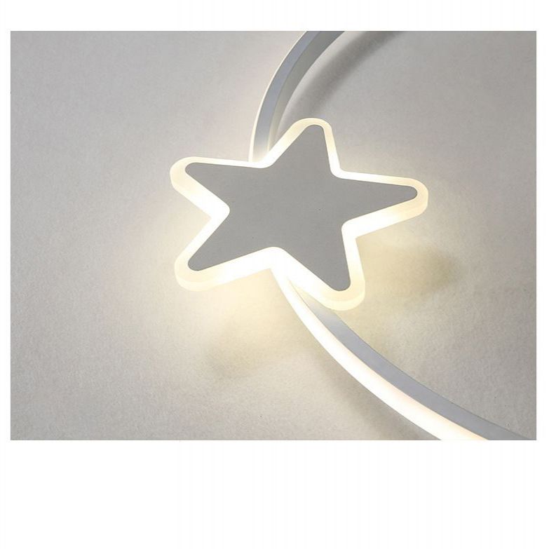 Minimalist Star Ceiling Flush Light Metal Childrens Bedroom LED Flush Mount in Fernbedienung Stepless Dimming