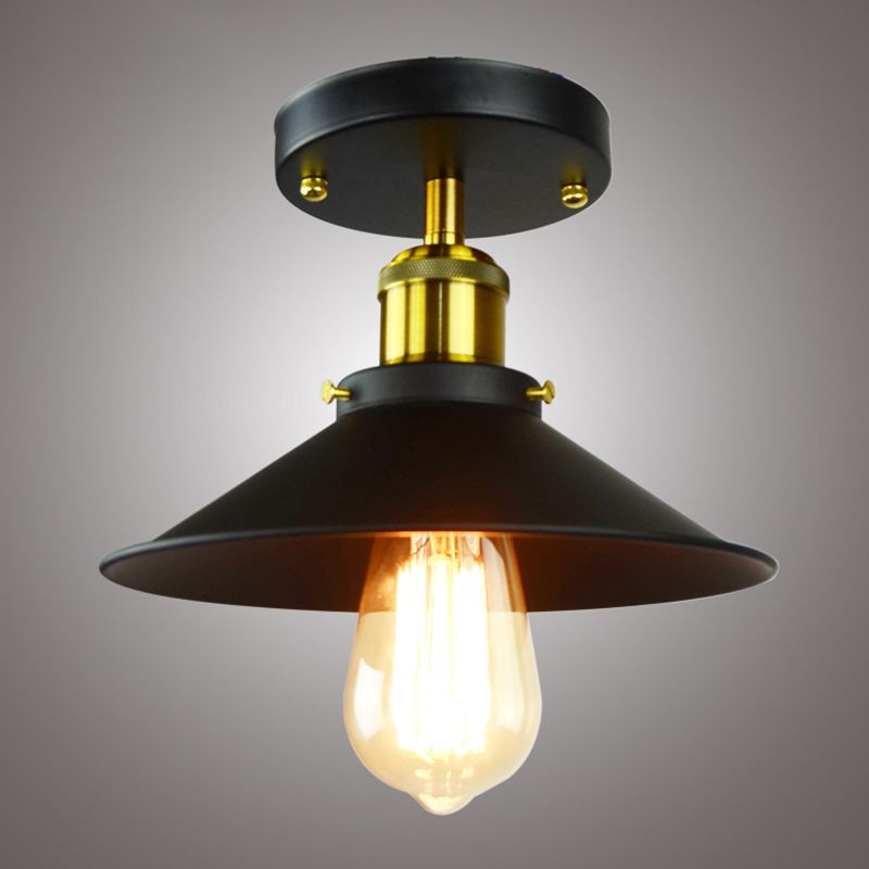 Classical Decorative Flush Mount Ceiling Light American Country Retro Nostalgic Personality Creative Single-head Little Black Dress Lighting
