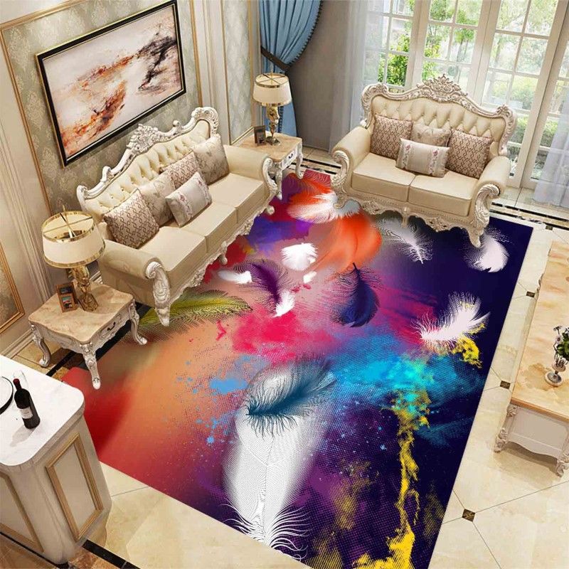 Fancy Modern Carpet Animals Pattern Polyester Area Rug Non-Slip Backing Rug for Home Decor