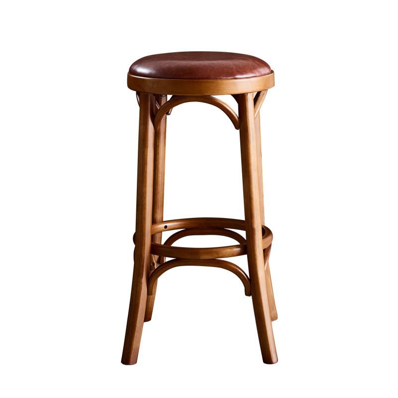 Industrial Solid Wood Counter Stool Velvet Counter Height Stools for Home Use
