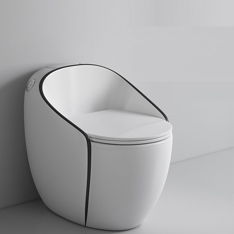 Contemporary Ceramic Siphon Jet Toilet Bowl One Piece Skirted Urine Toilet with Seat