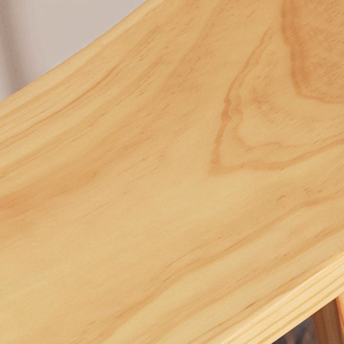 Modern Armless Backrest Counter Stool Wood Cafe Bar Stool with Seat and Pedal